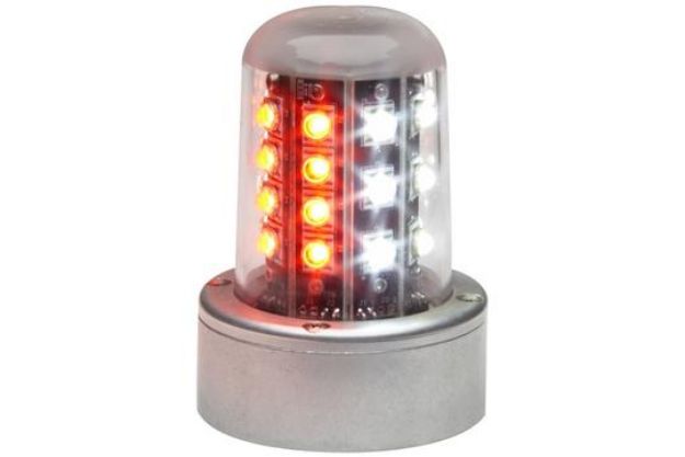 Whelen LED Rd/Wt Beacon, 28V (5HoleAdapt, MSConn, Lower 01-0790520-18