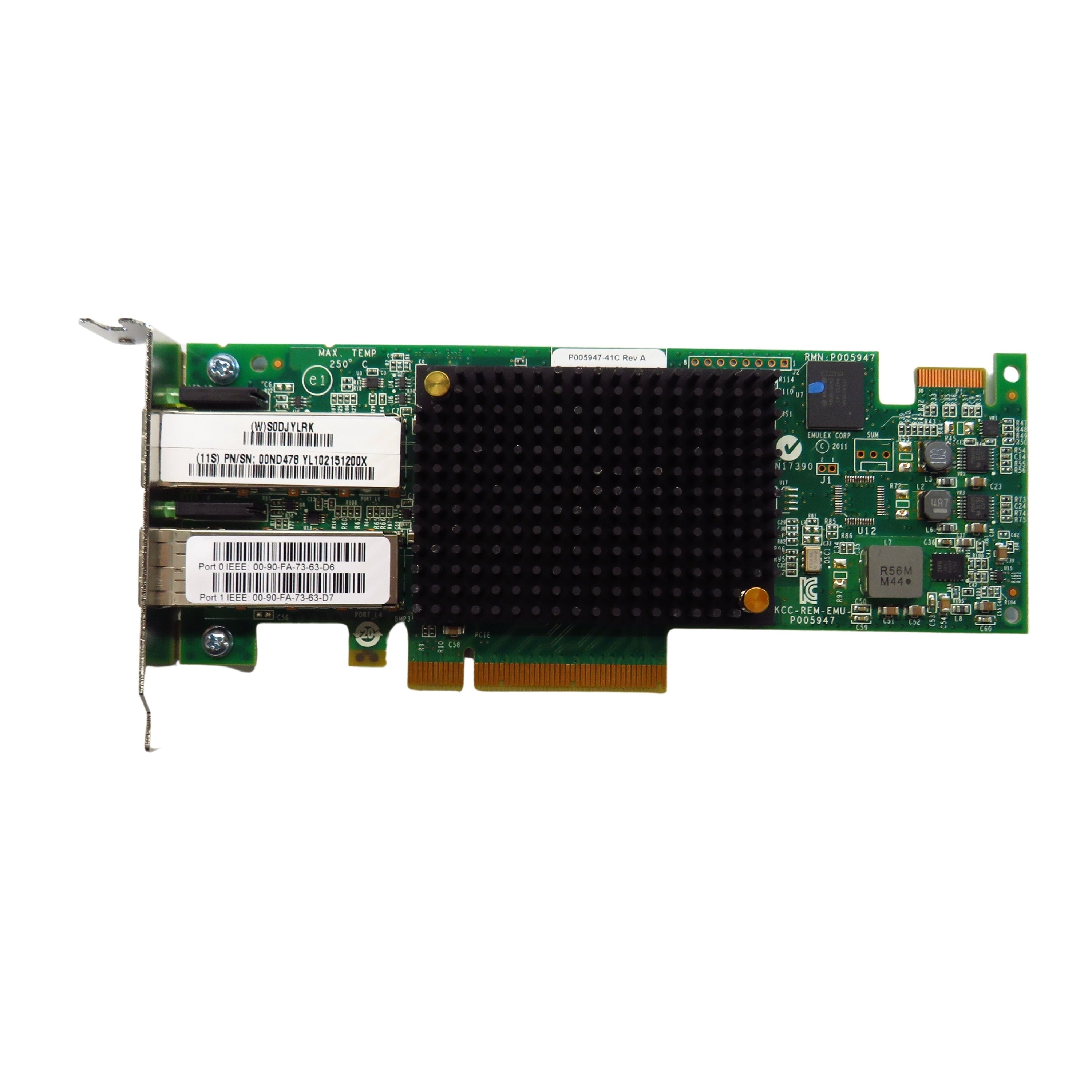 IBM 00ND478 LPE16002 577F 16GB Fibre Channel Dual Port PCIe2 Card (Refurbished)