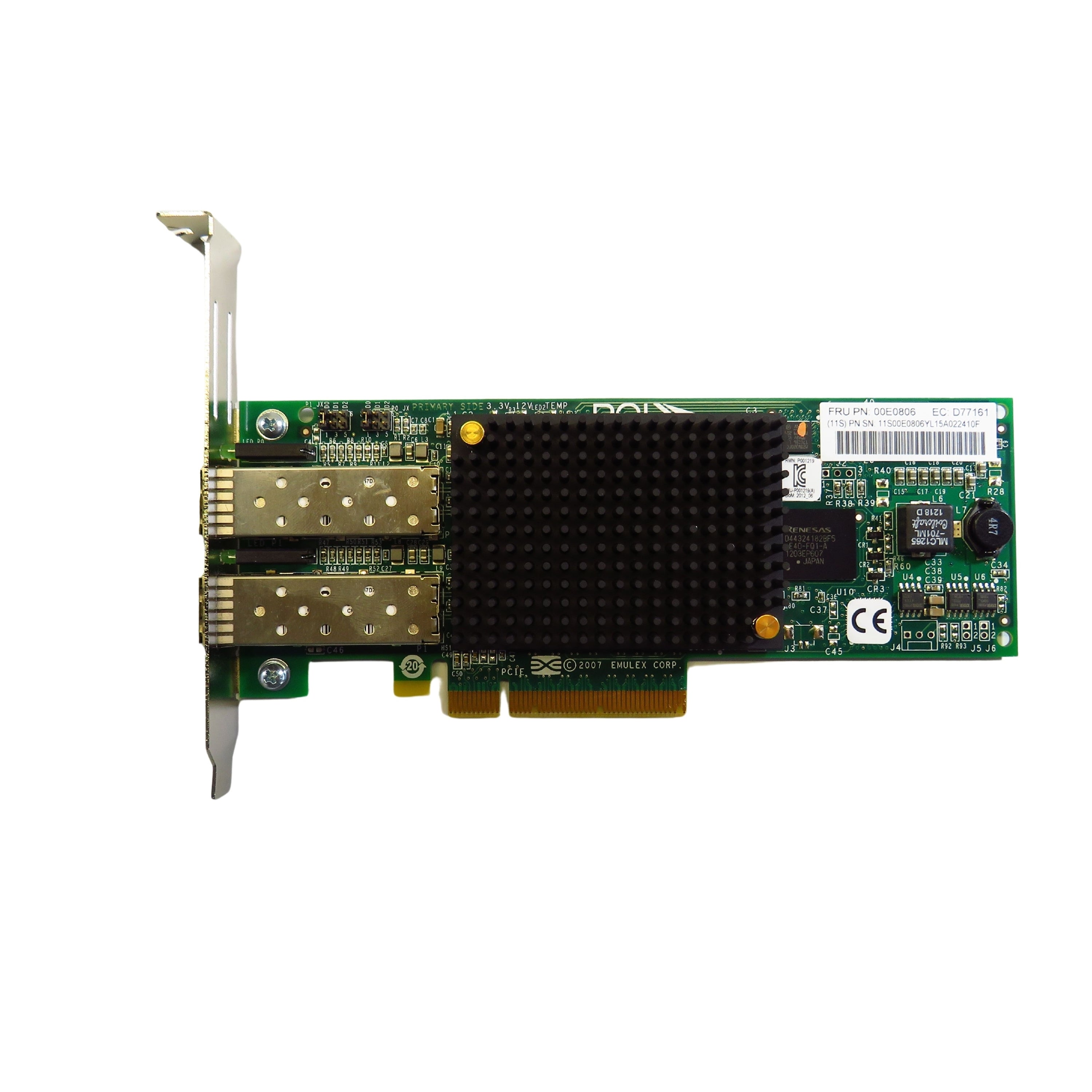 Lenovo 00E0806 577D LPE12002 2 Port 8Gbps FC PCIe HBA Host Bus Adapter (Refurbished)