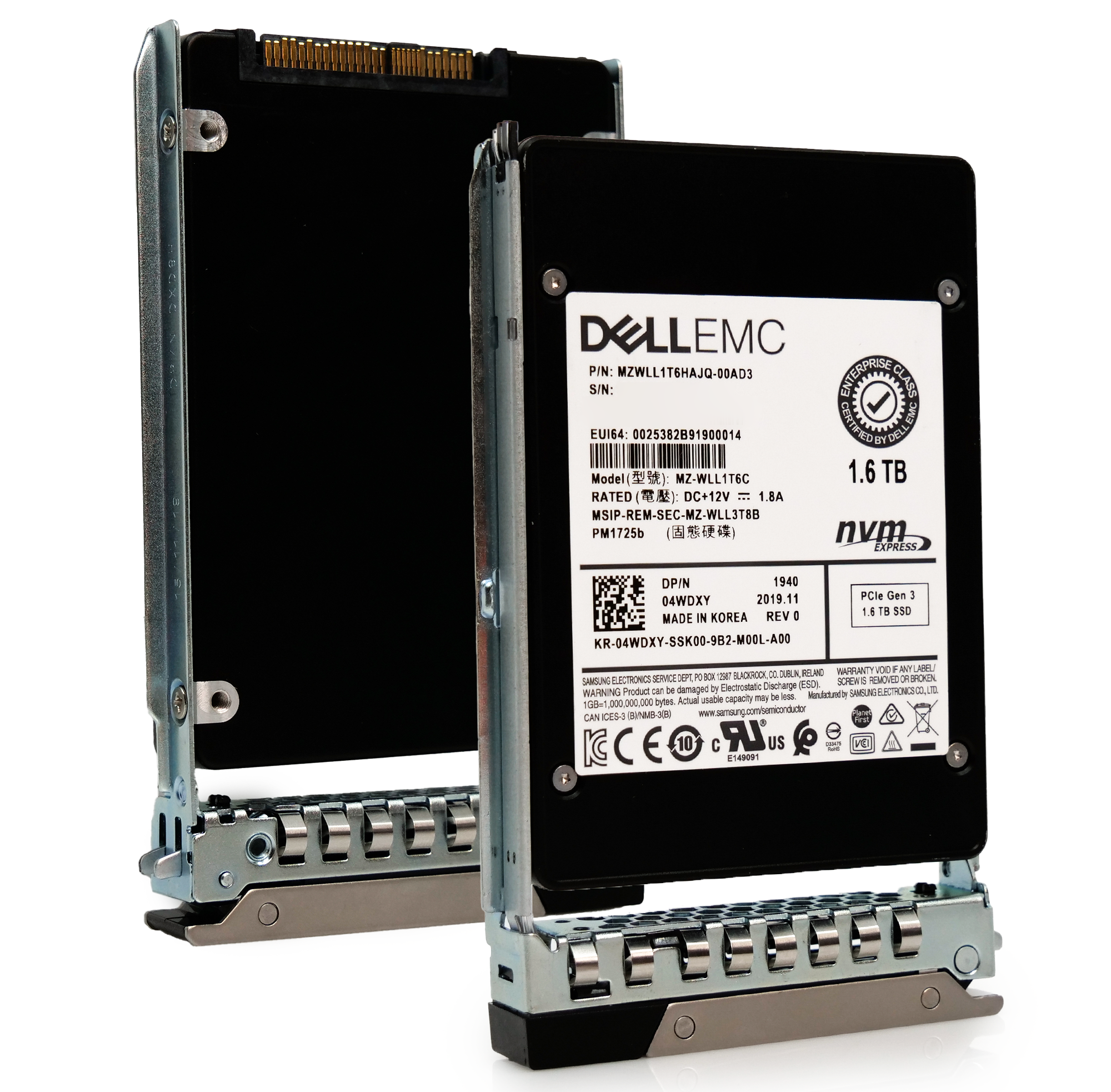 Dell G14 04WDXY 1.6TB 3 DWPD PCIe Gen 3.0 x4 4GB/s Read Intensive 3D TLC 2.5in Recertified Solid State Drive