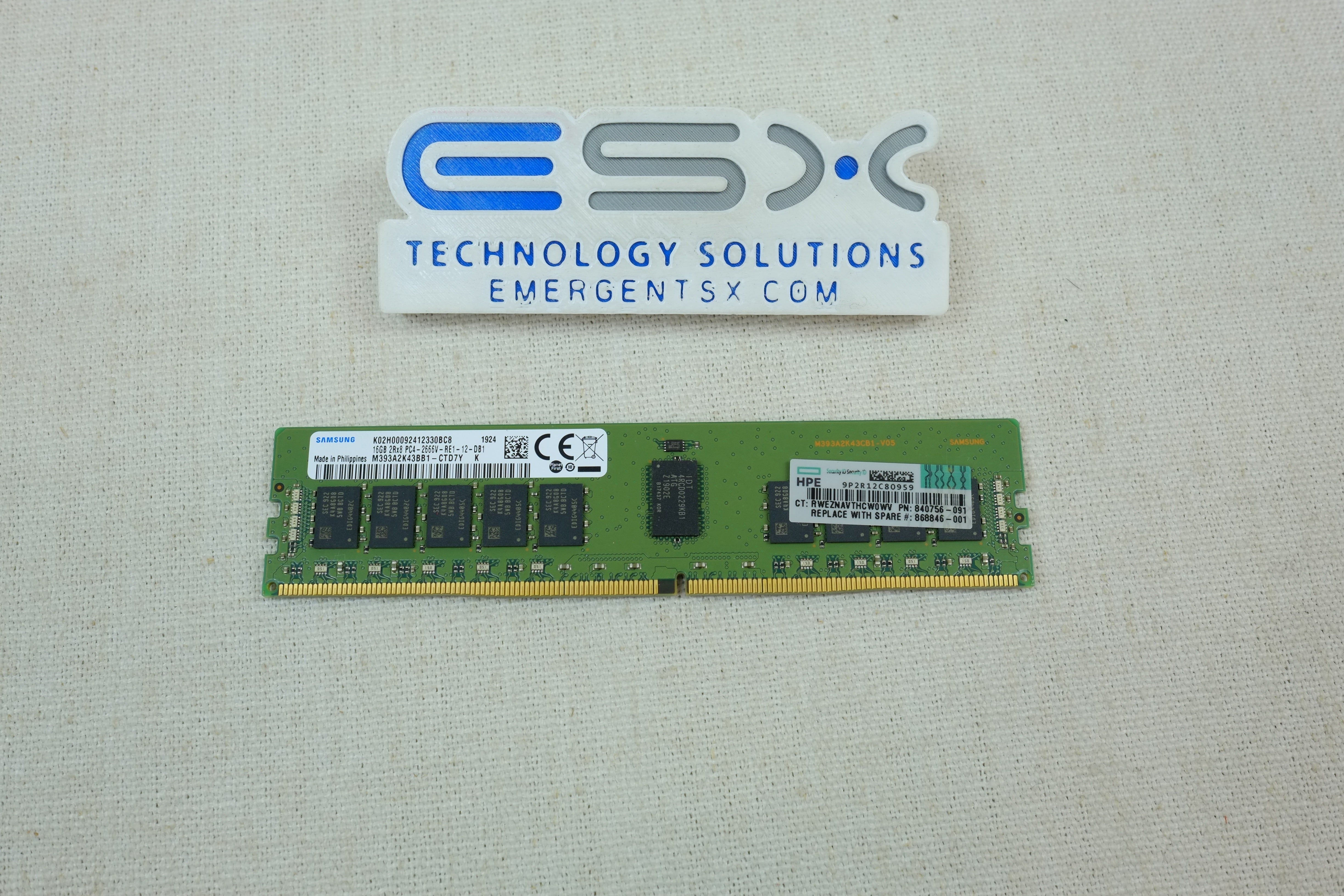 HP 840756-091 16GB 2Rx8 PC4-2666V DDR4 ECC Smart Memory Server DIMM 835955-B21