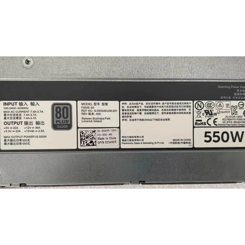 StoneTaskin 096R8Y 02G4WR Original For DELL R520 T420 550W Power Supply 96R8Y CN-096R8Y 2G4WR CN-02G4WR DH550E-S1 DPS-550PB F550E-S0 Tested One Year Warranty Fully Tested Free Shipping