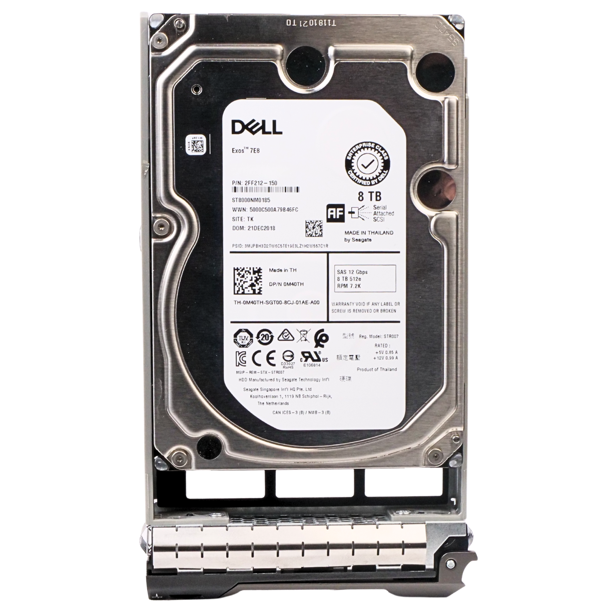 Dell G13 0GKWHP 8TB 7.2K RPM SAS 12Gb/s 512e 256MB 3.5in Refurbished HDD
