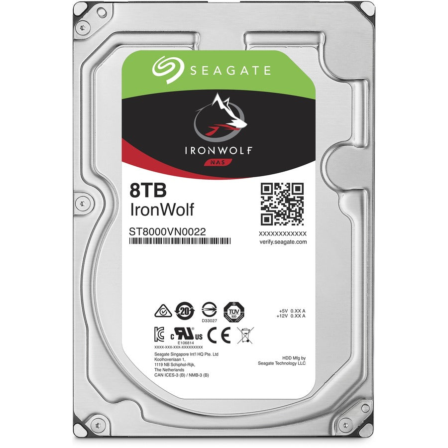 Seagate IronWolf ST8000VN0022 8 TB Hard Drive - 3.5" Internal - SATA (SATA/600 - Conventional Magnetic Recording (CMR Method