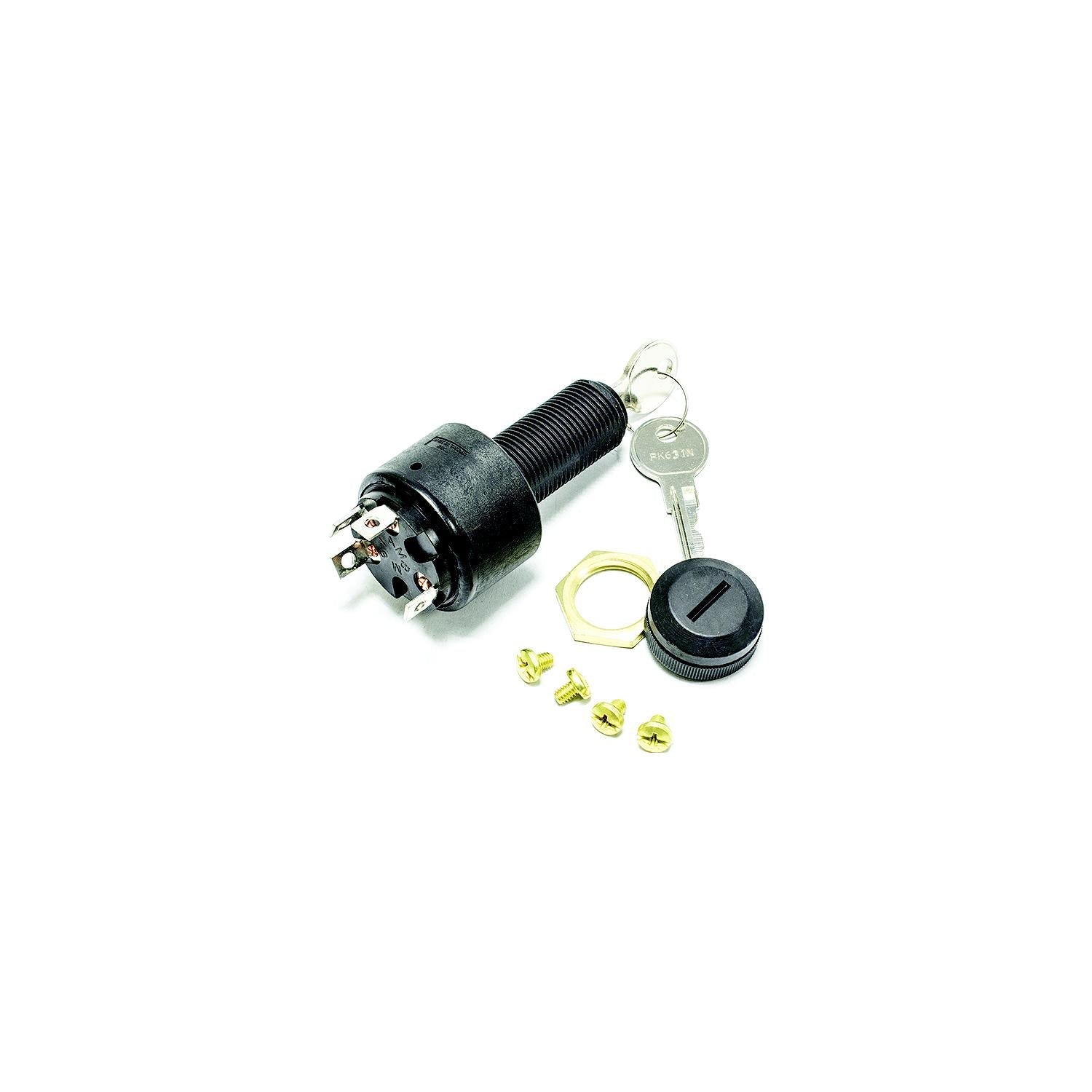 Sierra MP41040 Conventional 4 Position 1 1/8" Polyester 4 Screw Terminal 12V 15, Amp Ignition Starter Switch