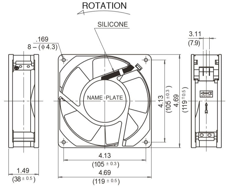 AC Axial Fans - 11938TB-A0N-QA-00_60Hz
