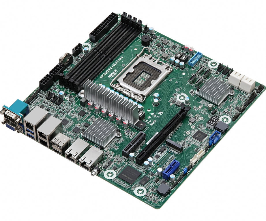 ASRock Rack W680D4U-2L2T/G5, Intel W680, S 1700, DDR5, SATA3, Single M.2, Dual 10GbE, Dual Gigabit LAN, Realtek Mgmt LAN, USB 3.2, MicroATX
