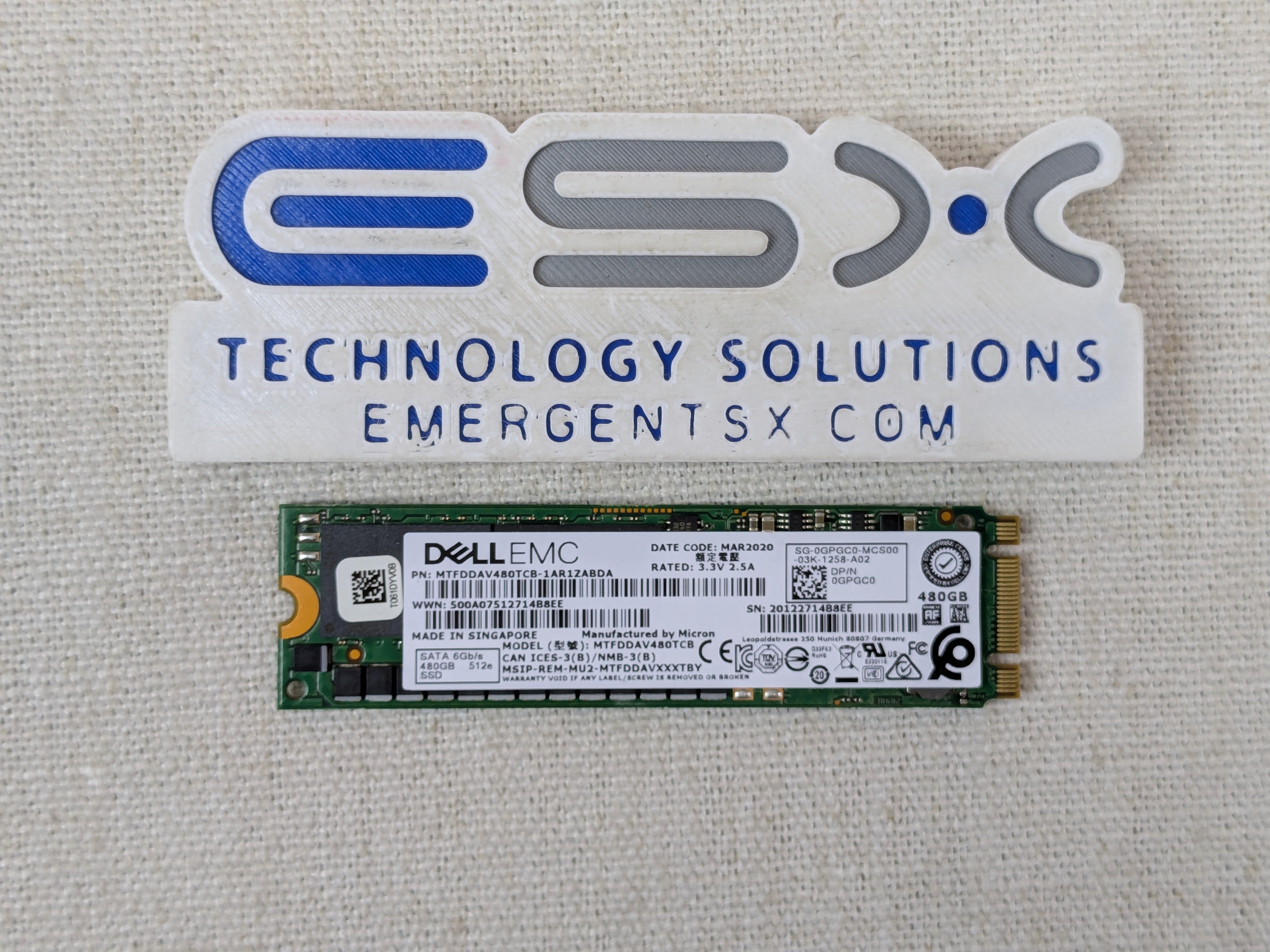 Dell GPGC0 480GB 6Gb/s SATA 2280 MLC M.2 SSD MTFDDAV480TCB