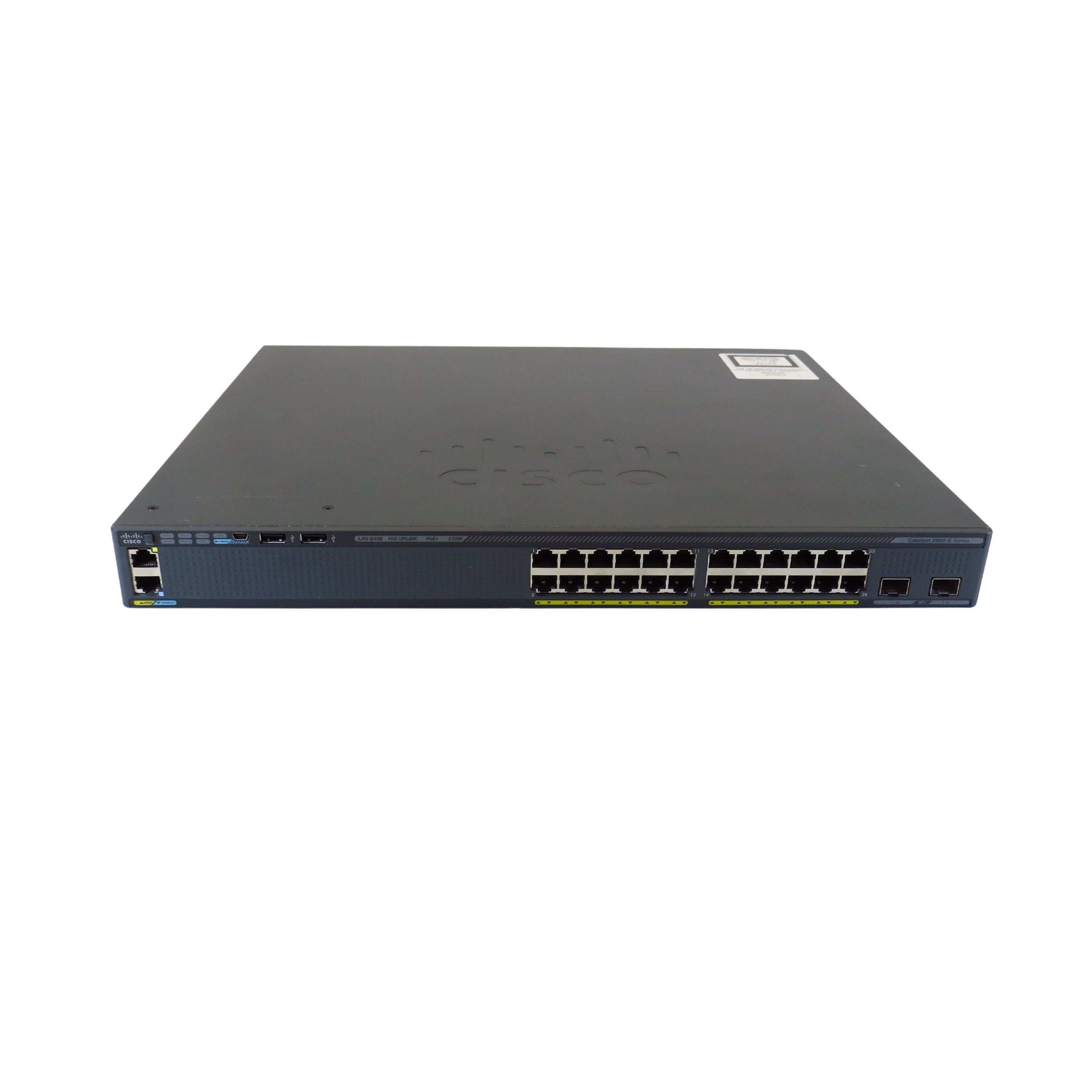 Cisco WS-C2960X-24PD-L Catalyst 2960-X 24-Port GbE 370W PoE+ Switch (Refurbished)