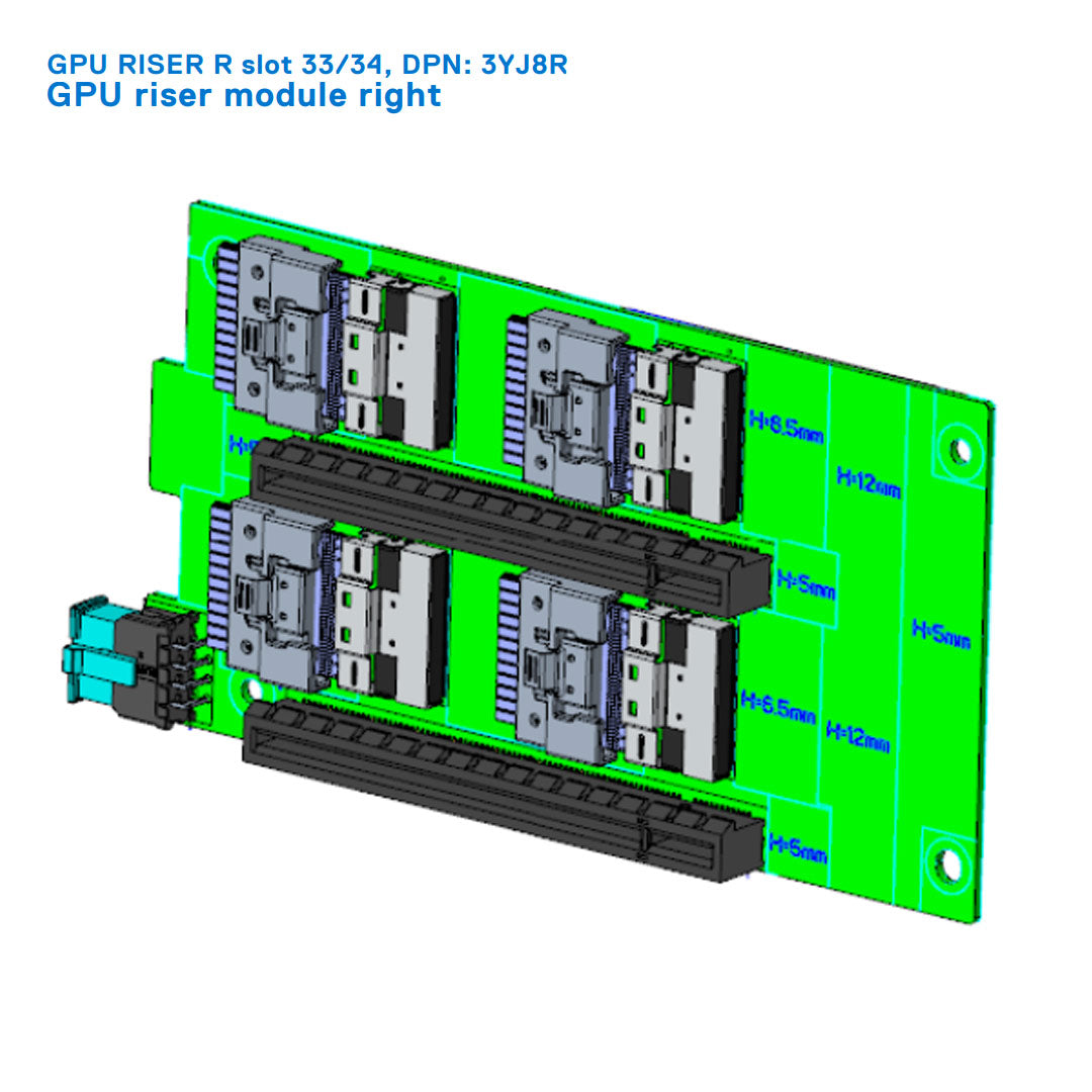 12XPY — GPU Riser Right | Dell PowerEdge R750xa