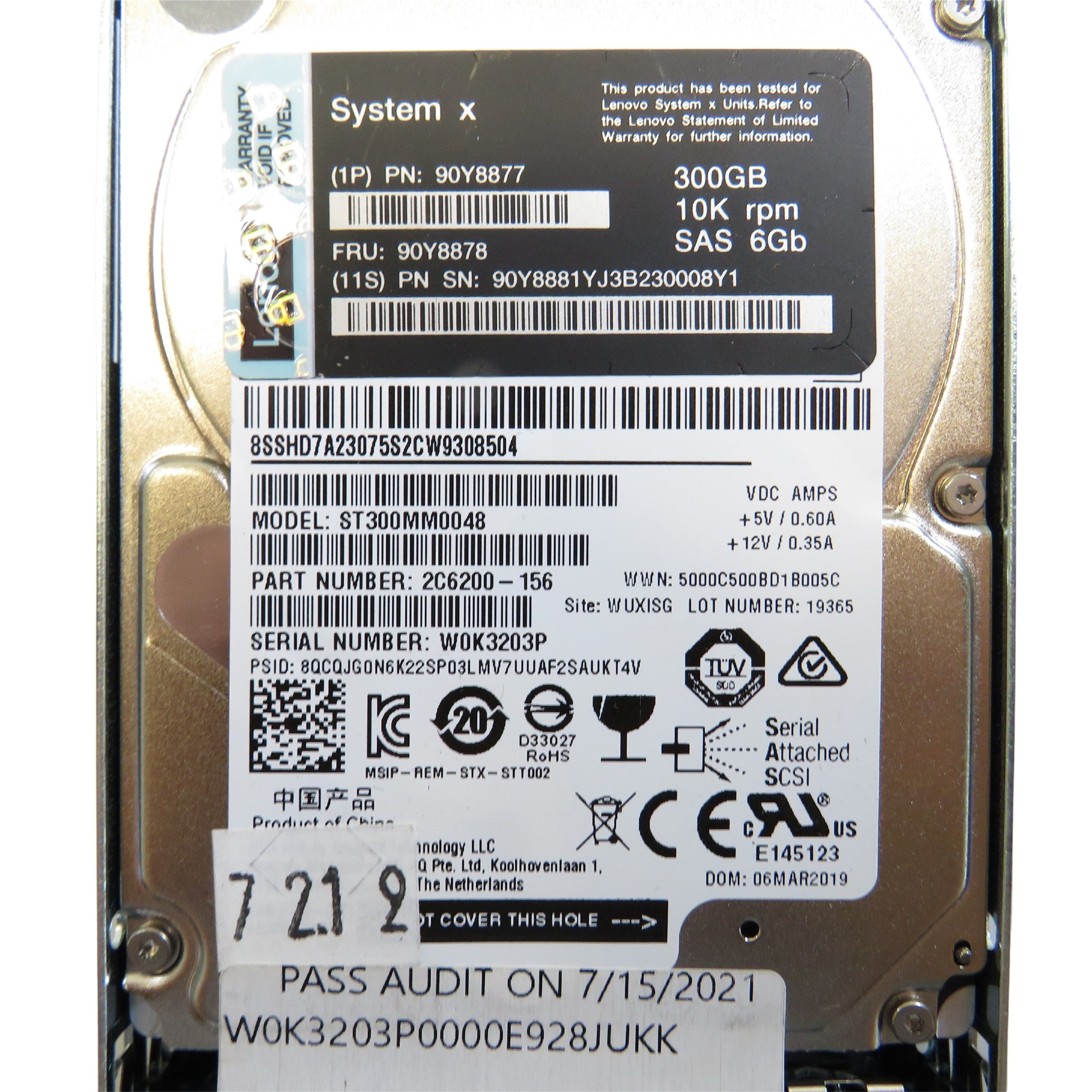 IBM 90Y8878 90Y8877 300GB 10K RPM 2.5" SAS 6Gbps SFF HDD Hard Drive (Refurbished)