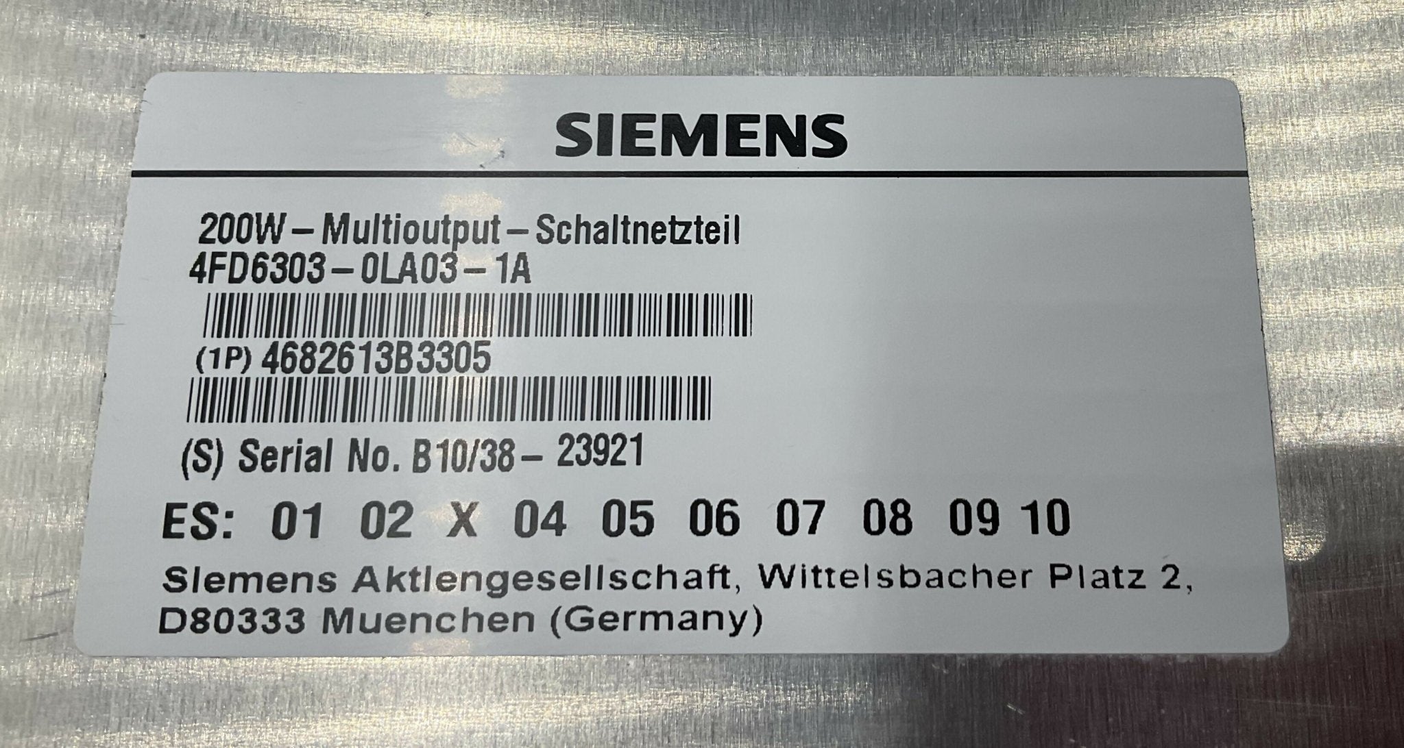 200W Power Supply Multi-Output (4682613B3305/4FD6303-0LA03-1A SIEMENS