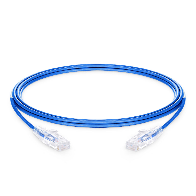 Cat6a Snagless Unshielded (UTP) PVC CM Slim Ethernet Network Patch Cable, Color Optional