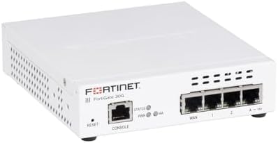 Fortinet FortiGate-30G Firewall for Small Offices with 4 Gigabit Ethernet RJ45 Ports (FG-30G