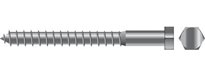 Seachoice SC1283 Lag Screw, 3/8 x 4"