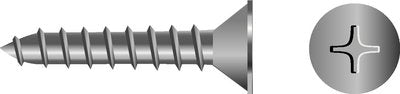 Seachoice SC0631 Phillips Tapping Screws Flat Head, #8 x 2"
