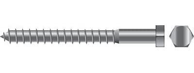 Seachoice SC1274 Lag Screw, 5/16 x 4"