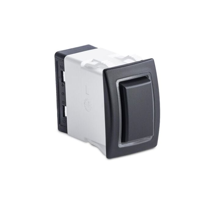 Sierra RK40700G Rocker Switch w/Halo LED Light, ON OFF ON (Dependent), DPDT, Green