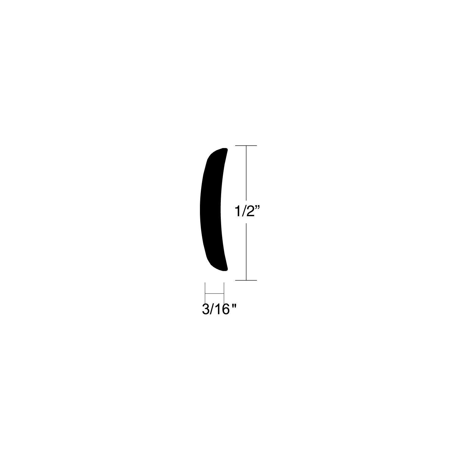 Taco Metals A51-0102TAL12D Taco Half Oval Alum 1/2 12' L