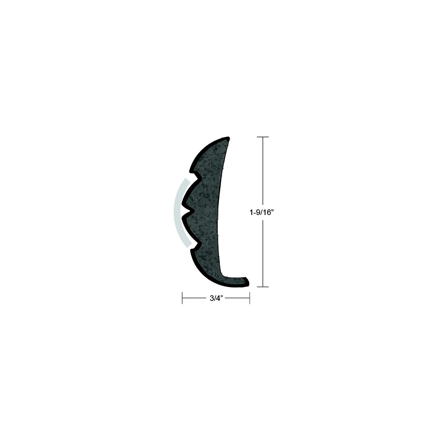 Taco Metals V21-9959WHC60D Rigid Vinyl Flex Core Rub Rail