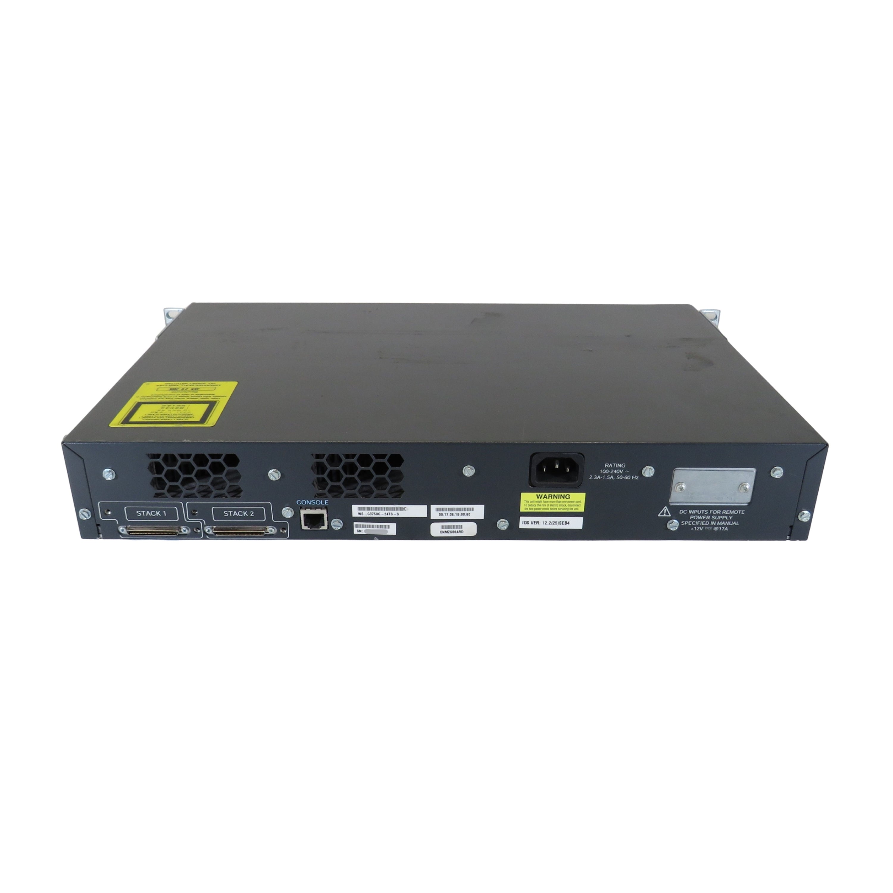 Cisco WS-C3750G-24TS-S Catalyst 3750 24 Port 10/100/1000 + 4 SFP Switch (Refurbished)