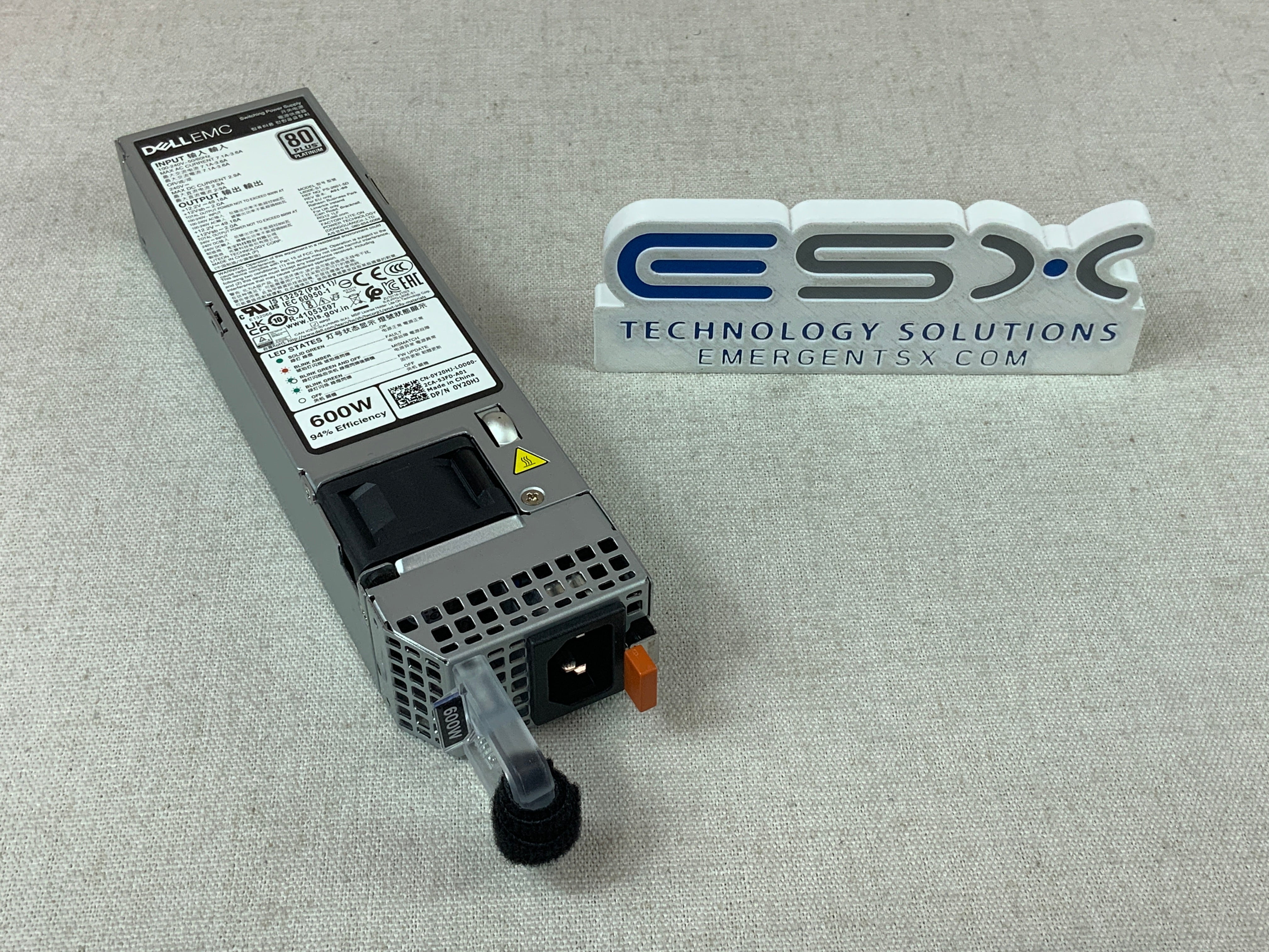 Dell Y20HJ 600W 80 Plus Platinum Power Supply for PowerEdge 15/16G