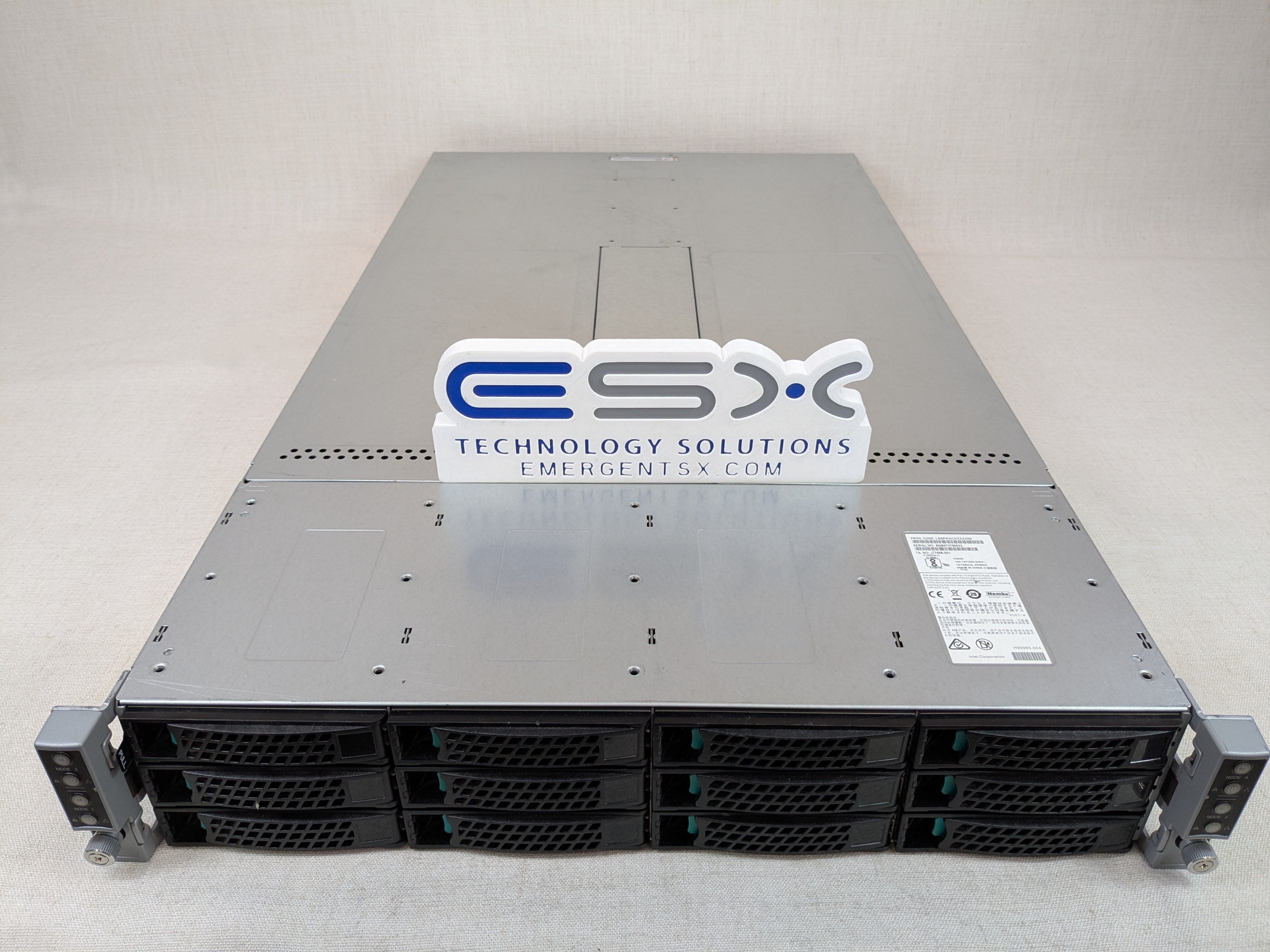 Intel H2000 2U 12x 3.5” 4 Node S2600KP Server 8x 14C E5-2680v4 2.4GHz, 512GB RAM