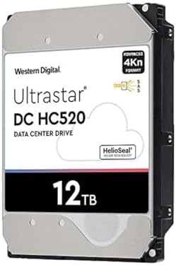 HGST WD Ultrastar DC HC520 HUH721212AL4200 12TB HDD 7200 RPM SAS 12Gb/s Interface 4Kn ISE 3.5-Inch Helium Data Center Enterprise Internal Hard Disk Drive, Model: 0F29560