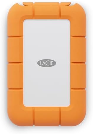 LaCie Rugged Mini 2TB External Hard Drive Portable HDD - USB 3.0/ 2.0 Compatible, Drop Shock Dust Rain Resistant Shuttle Drive, For Mac And PC Computer (LAC9000298, orange