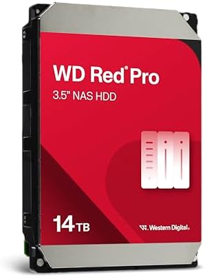 Western Digital 16TB WD Red Pro NAS Internal Hard Drive HDD - 7200 RPM, SATA 6 Gb/s, CMR, 512 MB Cache, 3.5" - WD161KFGX