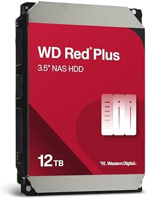 Western Digital 8TB WD Red Plus NAS Internal Hard Drive HDD - 5640 RPM, SATA 6 Gb/s, CMR, 256 MB Cache, 3.5" - WD80EFPX