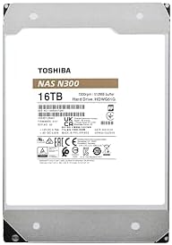 Toshiba N300 16TB NAS 3.5-Inch Internal Hard Drive - CMR SATA 6 GB/s 7200 RPM 512 MB Cache - HDWG51GXZSTA