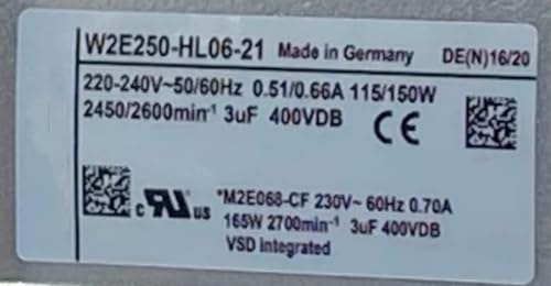 W2E250-HL06-21 Fan 28CM for 220/240V 0.51/0.66A 115/150W 2450/2600RPM 28080 280X280X80MM Cooling Fan