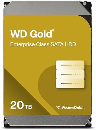 Western Digital 24TB WD Gold Enterprise Class SATA Internal Hard Drive HDD - 7200 RPM, SATA 6 Gb/s, 512 MB Cache, 3.5" - WD242KRYZ