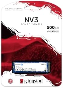 Kingston NV3 500GB M.2 2280 NVMe SSD | PCIe 4.0 Gen 4x4 | Up to 5000 MB/s | SNV3S/500G