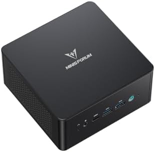 MINISFORUM Mini PC AI X1 Pro AMD Ryzen AI 9 HX370(12Cores/24 Threads&AMD Radeon 890M Mini Gaming PC,96GB DDR5 2TB SSD,8K Quad Output(HDMI+DP+2xUSB4,Dual 2.5 LAN/WIFI7/BT5.4/Oculink,Copilot PC