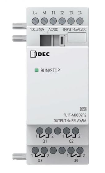 IDEC FL1F-M08C2R2 100-240V AC/DC Rated, 4 Points AC/DC Input, 4 Points Relay Output, Expansion I/O Module, SMARTRELAY