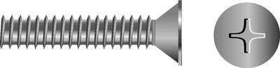 Seachoice SC0383 Phillips Machine Screw Flat Head, 10-32 x 2"