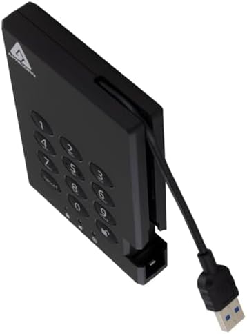 Apricorn 500GB Aegis Padlock USB 3.0 256-bit AES XTS Hardware Encrypted Portable External Hard Drive (A25-3PL256-500
