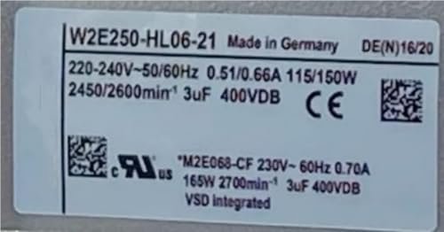 W2E250-HL06-21 280MM 220/240V 0.51/0.66A 115/150W 2450/2600RPM 28CM 28080 280X280X80MM Cooling Fan