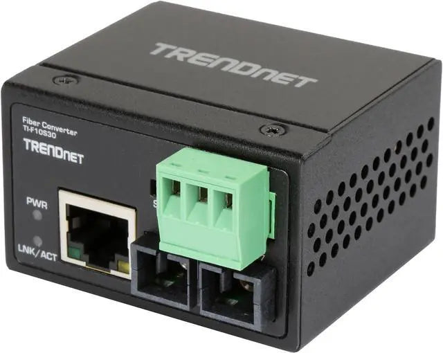 TRENDnet Hardened Industrial 100Base-FX Single-Mode SC Fiber Converter, (30 km, 18.6 Miles, IP40 Rated Housing, TI-F10S30