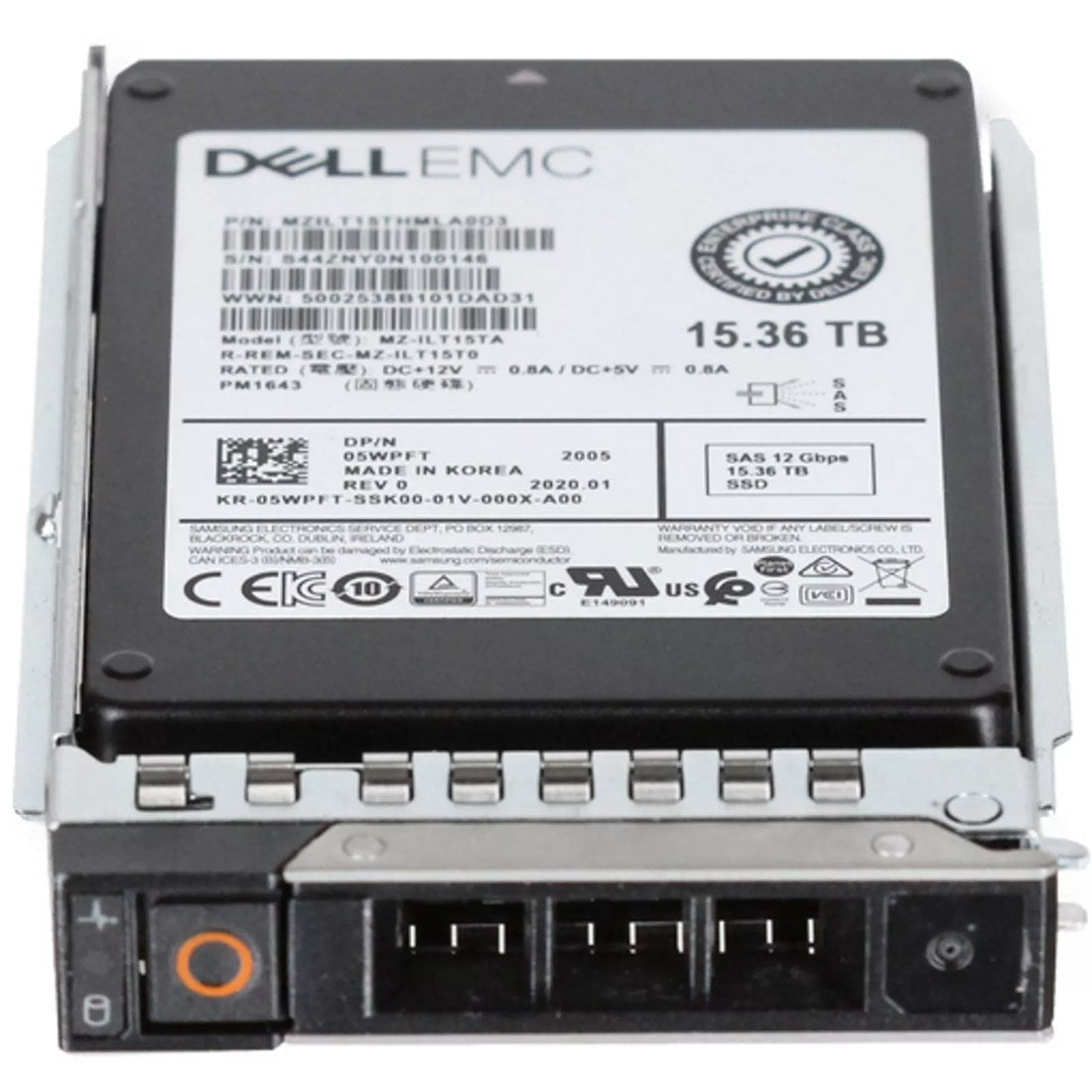 Dell 5WPFT 15.36TB Read Intensive SAS-12Gbps 2.5 Inch Hot Plug SSD