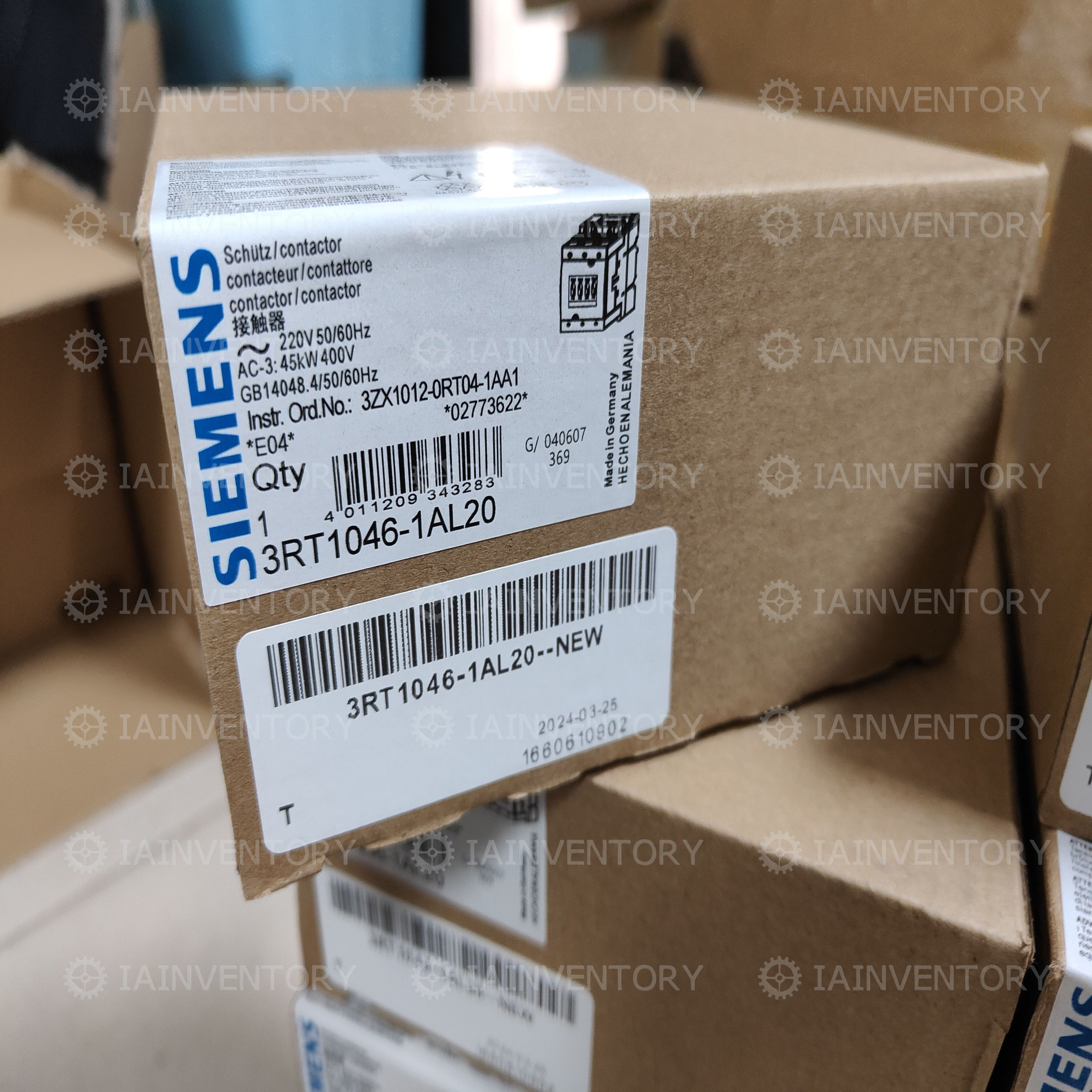 SIEMENS Contactor 3RT1046-1AL20 230VAC