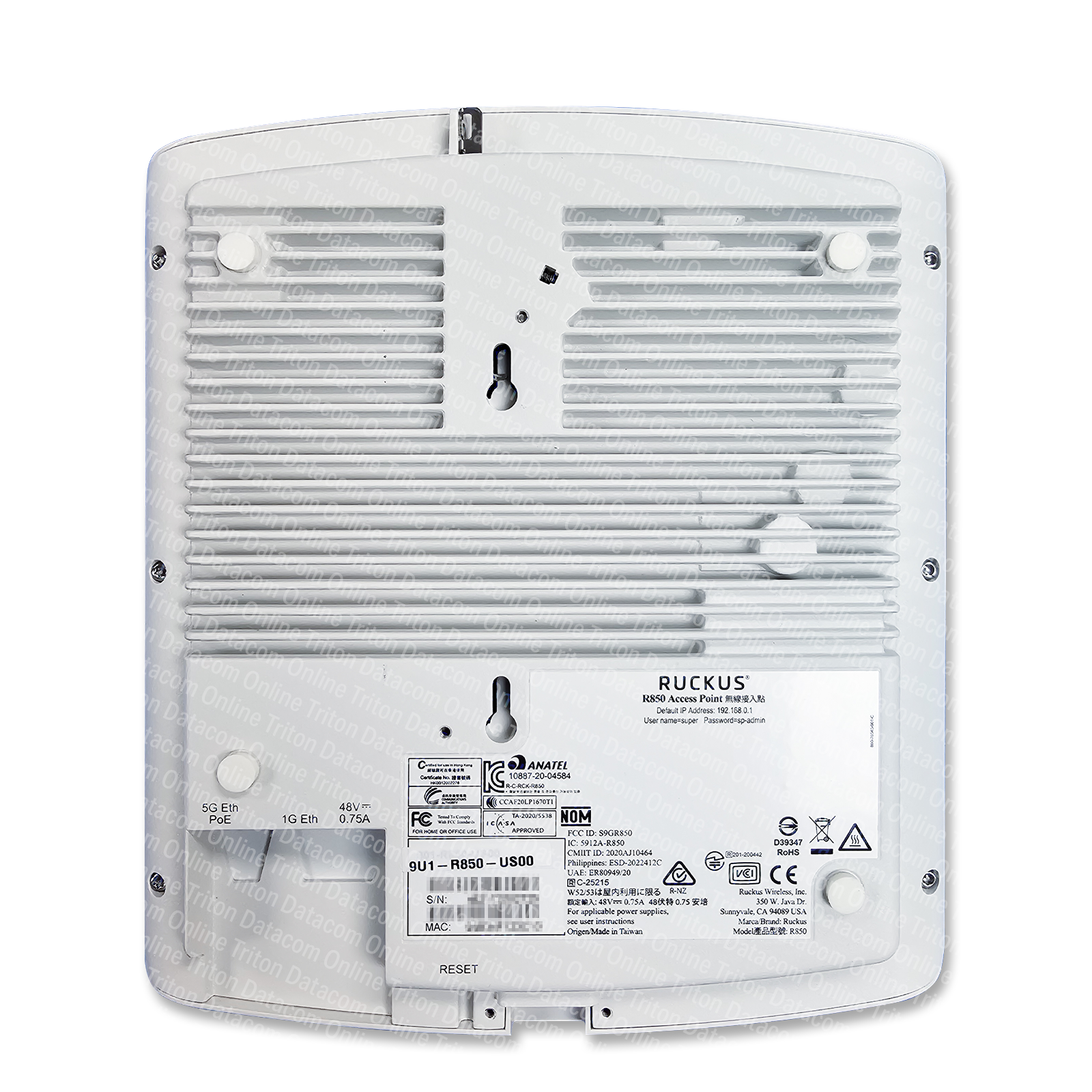 901-R850-US00 - Ruckus Wireless R850 Access Point with WiFi6 and 8x8:8 MU-MIMO