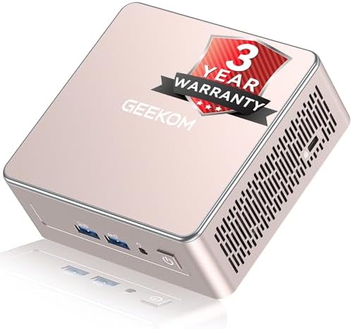 GEEKOM A8 Mini PC with AMD Ryzen 7 8745HS (Beats 6800H, 16GB DDR5 RAM (Upgradable, Not LPDDR 1TB NVMe SSD, Windows 11 Pro Desktop Computer for Home&Business, USB4, SD Slot, 8K | WiFi 6E, 2.5G LAN