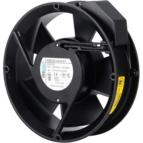 for Ebm-Papst W2E143-AA15-01 Cooling Fan, 17cm 172×51mm AC AXIAL Fan, 115V 24/26W, 3Uf, 2-pin Connector All Metal Fan W2E143-AA15-01