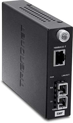 TRENDnet Intelligent 100Base-TX to 100Base-FX Dual Wavelength Single Mode SC Fiber Media Converter (20 km/12.4 Miles,Fiber Port, RJ-45, Fiber to Ethernet Converter Lifetime Protection, TFC-110S20D5i