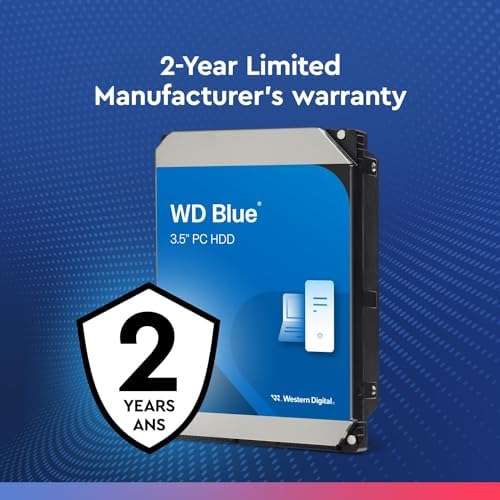 Western Digital 10TB WD Blue Internal Hard Drive HDD - 7200 RPM, SATA 6 Gb/s, 512 MB Cache, 3.5" - WD100EAGZ