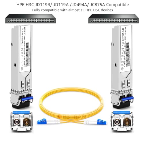 1000BASE-SX SFP Optical Transceiver Module Compatible with HPE Aruba J4858D J4858DCM JL745A Q8N53A ProCurve J4858C J4858B J4858A 850nm 550m DDM Duplex LC MMF 10pcs/Pack