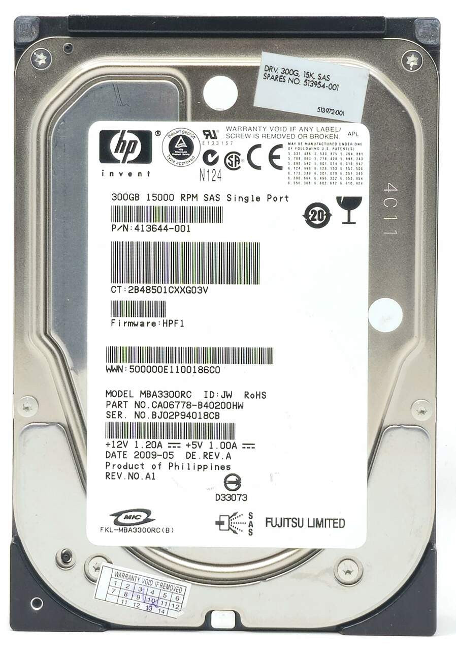 HPE MBA3300RC - 300GB 15K RPM SAS 3.5" Hard Disk Drive (HDD
